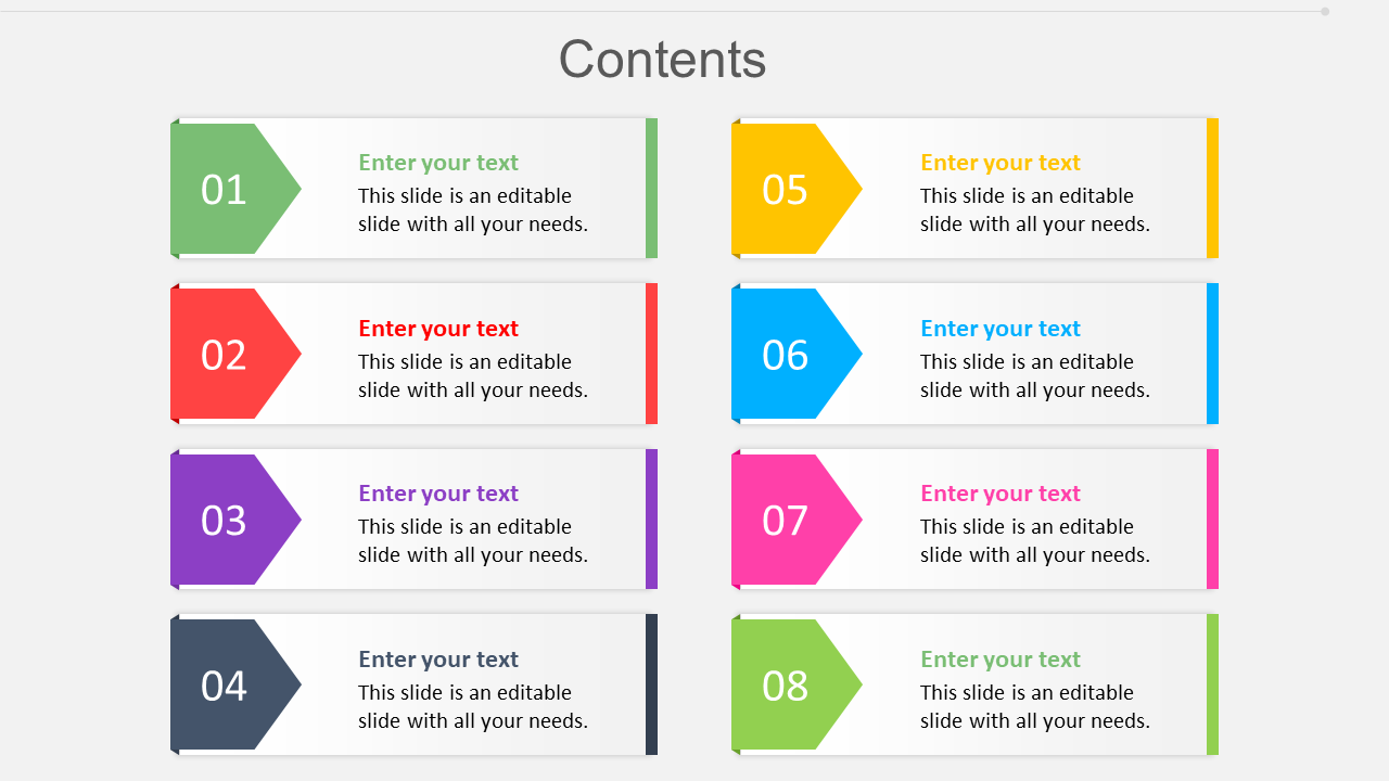 Free - Contents Template PPT and Google Slides Presentation